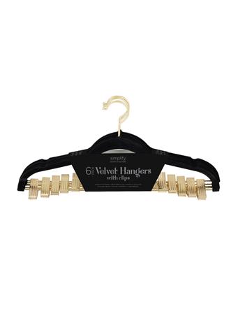 KENNEDY INTERNATIONAL - Velvet Hangers - 6 Pack BLACK