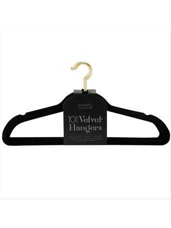 KENNEDY INTERNATIONAL - Velvet Hangers - 10 Pack BLACK