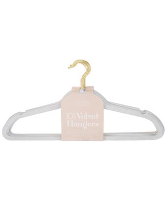 KENNEDY INTERNATIONAL - Velvet Hangers - 10 Pack WHITE