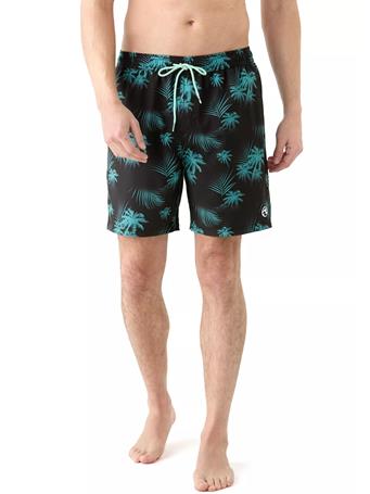 OCEAN CURRENT - Hoskins Printed Volley Swim Trunks BLACK