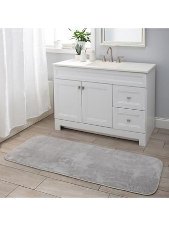 MODA AT HOME ENTERPRISES - Faux Rabbit Fur Bath Mat GREY