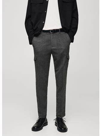 MANGO - Flannel Cargo Trousers GREY