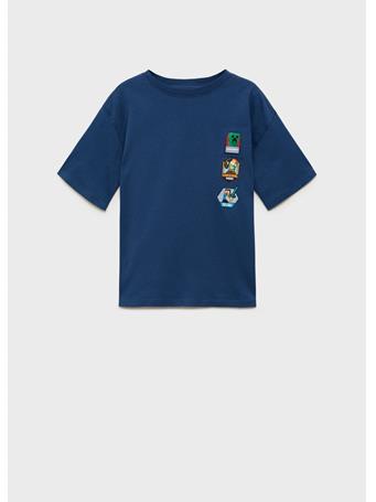 MANGO - Minecraft Cotton T-shirt NAVY