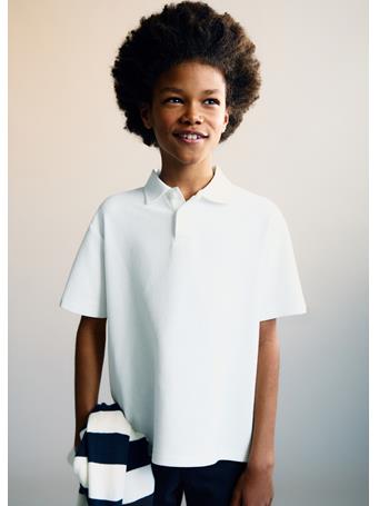 MANGO - Ribbed Cotton Polo Shirt IVORY