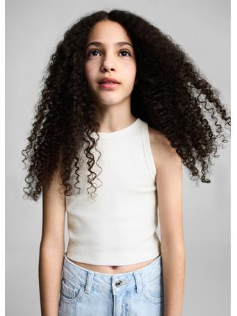MANGO - Knitted Cropped Top IVORY