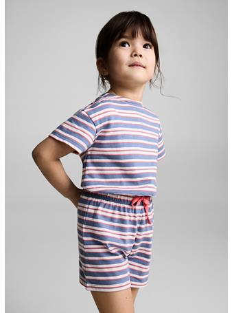 MANGO - Short Striped Jumpsuit With Drawstring NAVY