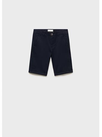 MANGO - Cotton Chino Style Bermuda Shorts NAVY