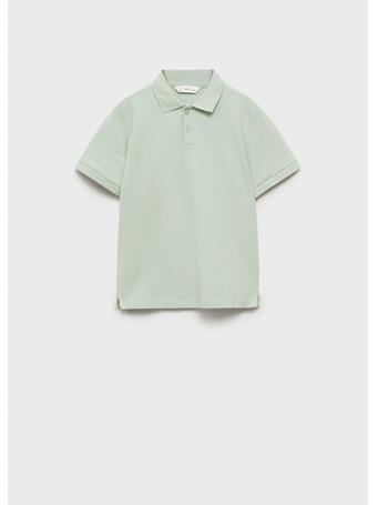 MANGO - Short-sleeved Cotton Polo Shirt LIGHT GREEN