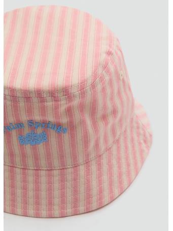 MANGO - Striped Bucket Hat PINK