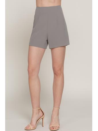 ACTIVE BASIC - High Waist Pintuck Detail Shorts GREY