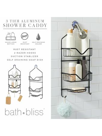 KENNEDY INTERNATIONAL - 3 Tier Aluminum Shower Caddy BLACK