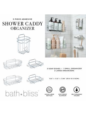 KENNEDY INTERNATIONAL - Adhesive Rustproof Shower Caddy Organizer SILVER