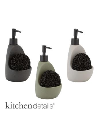 KENNEDY INTERNATIONAL - 2-in-1 Ceramic Soap Dispenser with Sponge Holder and Sponge ASSORTED