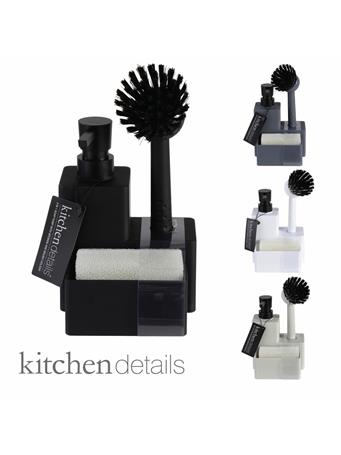 KITCHEN DETAILS - 3-in-1 Soap Dispenser with Sponge, Sponge Holder & Brush ASSORTED