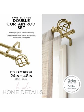 KENNEDY INTERNATIONAL - Twisted Cage Double Curtain Rod Painted GOLD