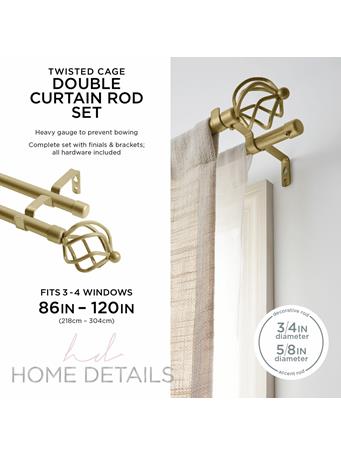 KENNEDY INTERNATIONAL - Twisted Cage Double Curtain Rod Painted GOLD