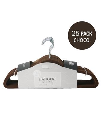 KENNEDY INTERNATIONAL - Velvet Suit Hangers - 25 Pack CHOCOLATE