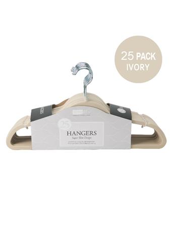 KENNEDY INTERNATIONAL - Velvet Hangers - 25 Pack IVORY