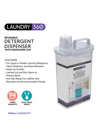 KENNEDY INTERNATIONAL - Reusable Detergent Dispenser with Measuring Cup CLEAR