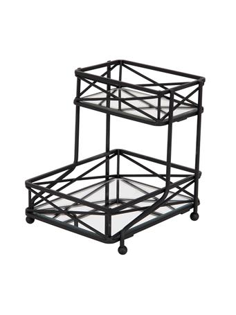 HOME DETAILS - 2-Tier Sleek Vanity Tower MATTE BLACK
