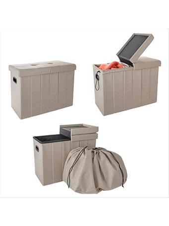 KENNEDY INTERNATIONAL - Collapsible Flip-Top Bench/Hamper/Ottoman NATURAL