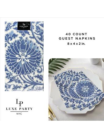 KENNEDY INTERNATIONAL - Guest Blue Toille Napkins - 40 Pack BLUE