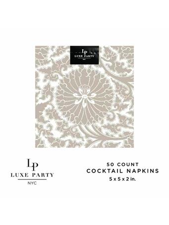 KENNEDY INTERNATIONAL - Cocktail Natural Linen Toille Napkins - 50 Pack NOVELTY