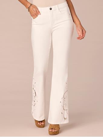 DEMOCRACY - "Ab"solution High Rise Out There Flare Jeans with Die Cut Side OPTIC WHITE
