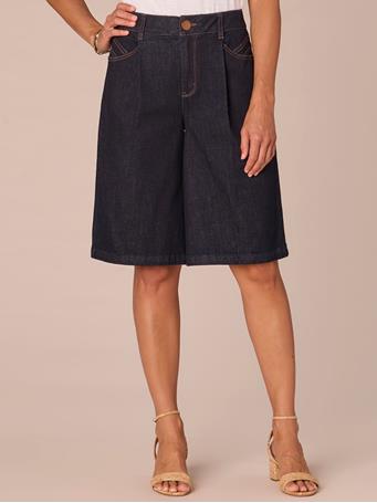 DEMOCRACY - "Ab"solution Skyrise Relaxed Bermuda Shorts with Front Pleats DARK INDIGO