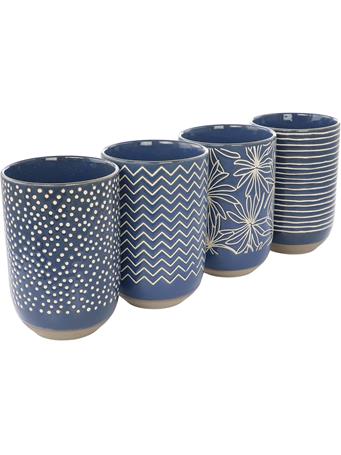 GIBSON HOME - Laurie Gates Madrina Stoneware Mug Set BLUE