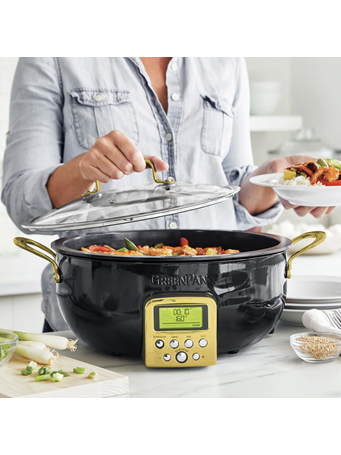 GREENPAN  - Elite Reserve Essential Smart Electric 6QT Skillet Pot BLACK