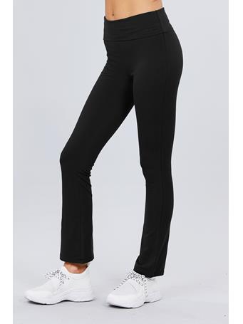 ACTIVE BASIC - Banded Waist Yoga Pants BLACK