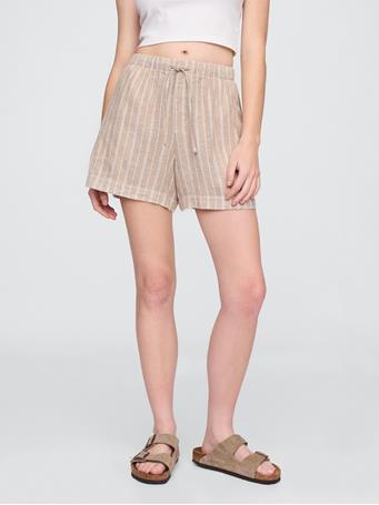 GAP - Linen Shorts KHAKI STRIPE