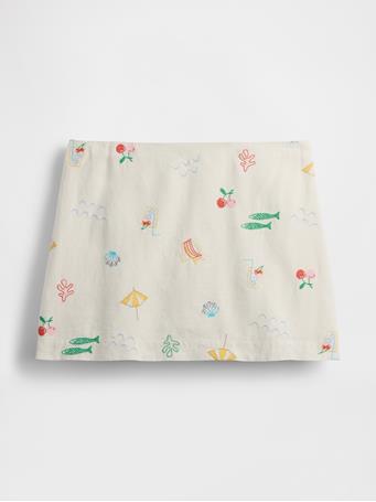 GAP - Linen-Blend Mini Skort BEACH UMBRELLA