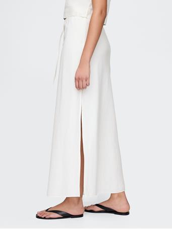 GAP - Linen-Blend Midi Skirt NEW OFF WHITE