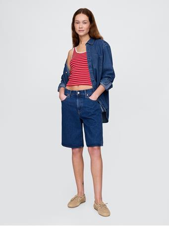 GAP - Modern Cropped Tank Top RED STRIPES