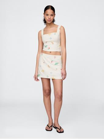 GAP - Linen-Blend Cropped Top BEACH UMBRELLA