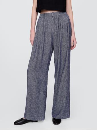 GAP - 365 High Rise Linen-Blend Trousers HYBRID NAVY