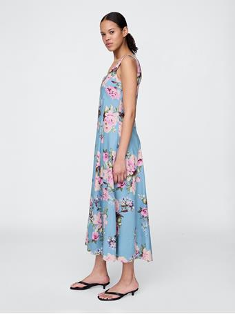 GAP - Linen-Blend Square-Neck Maxi Dress BLUE MULTI FLORAL