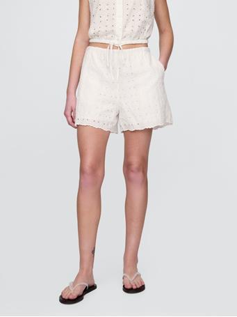 GAP - High Rise Eyelet Easy Shorts NEW OFF WHITE