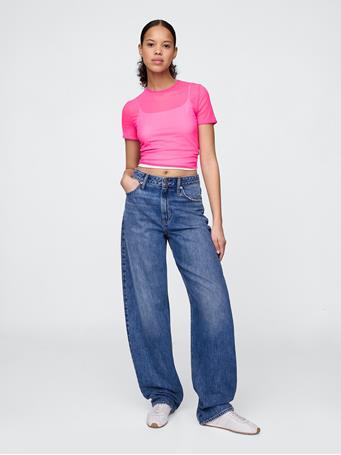 GAP - Mesh Cropped T-Shirt PHOEBE PINK