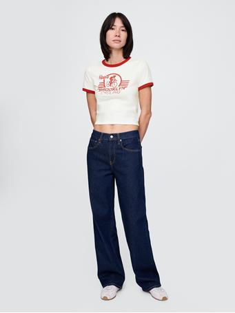 GAP - Cotton Jersey Graphic Shrunken T-Shirt NEW OFF WHITE V2