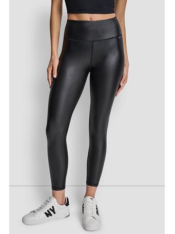 DKNY - Mid-Rise Coated 7/8-Length Legging BLACK