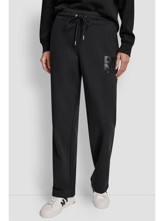 DKNY - High-Rise Logo Slim Track Pant BLACK