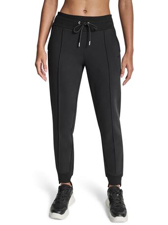 DKNY - Tonal Embroidered Logo Pintuck Jogger BLACK