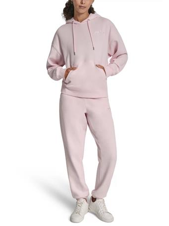 DKNY - Varsity Embroidered Logo Hoodie PINK MOON