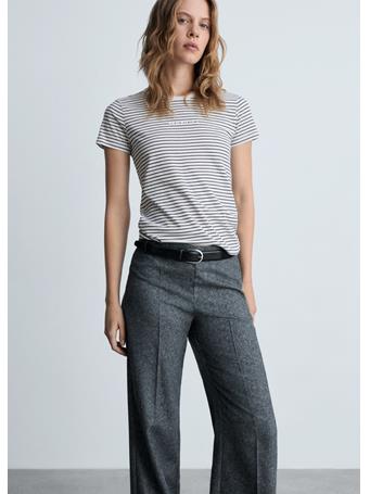 MANGO - Striped Logo T-shirt NAVY