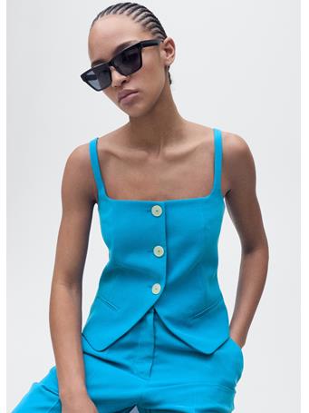 MANGO - Suit Waistcoat With Open Back MEDIUM BLUE