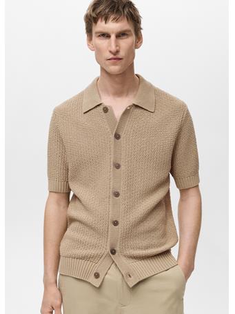 MANGO - Cotton Knit Shirt BEIGE
