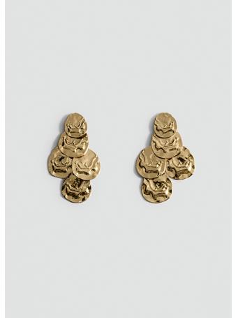 MANGO - Textured Coin Pendant Earrings GOLD